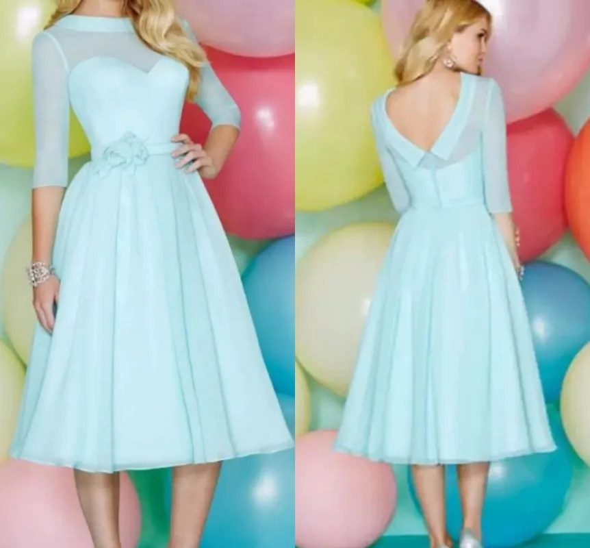 2024 Sky Blue Flowers Bridesmaid Dress Jewel Half Sleeve Elegant Knee Length Tulle Wedding Party Gown Robe De Soirée Mariage
2024 Sky Blue Flowers Bridesmaid Dress Jewel Half Sleeve Elegant Knee Length Tulle Wedding Party Gown Robe De Soirée Mariage