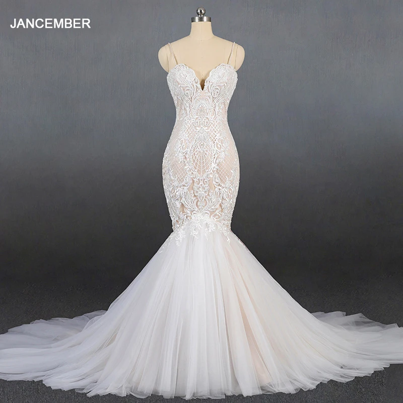 LSDZ32 Sexy V-Neck Cheap Mermaid White Wedding Dress 2020 Spaghetti Straps With Sleeveless Lace Up Back
LSDZ32 Sexy V-Neck Cheap Mermaid White Wedding Dress 2020 Spaghetti Straps With Sleeveless Lace Up Back