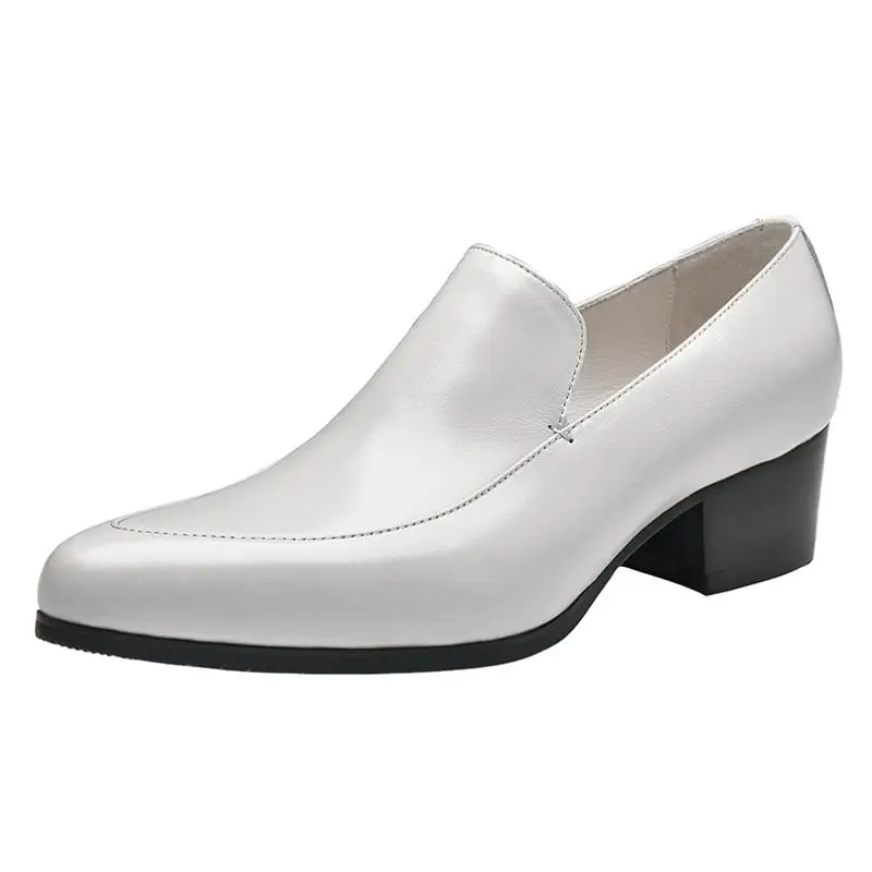 Mens High Heel Men Shoes Black White Genuine Leather Wedding Dress Shoes Pointed Toe Slip On Business Office Work Heighten Shoes
Mens High Heel Men Shoes Black White Genuine Leather Wedding Dress Shoes Pointed Toe Slip On Business Office Work Heighten Shoes