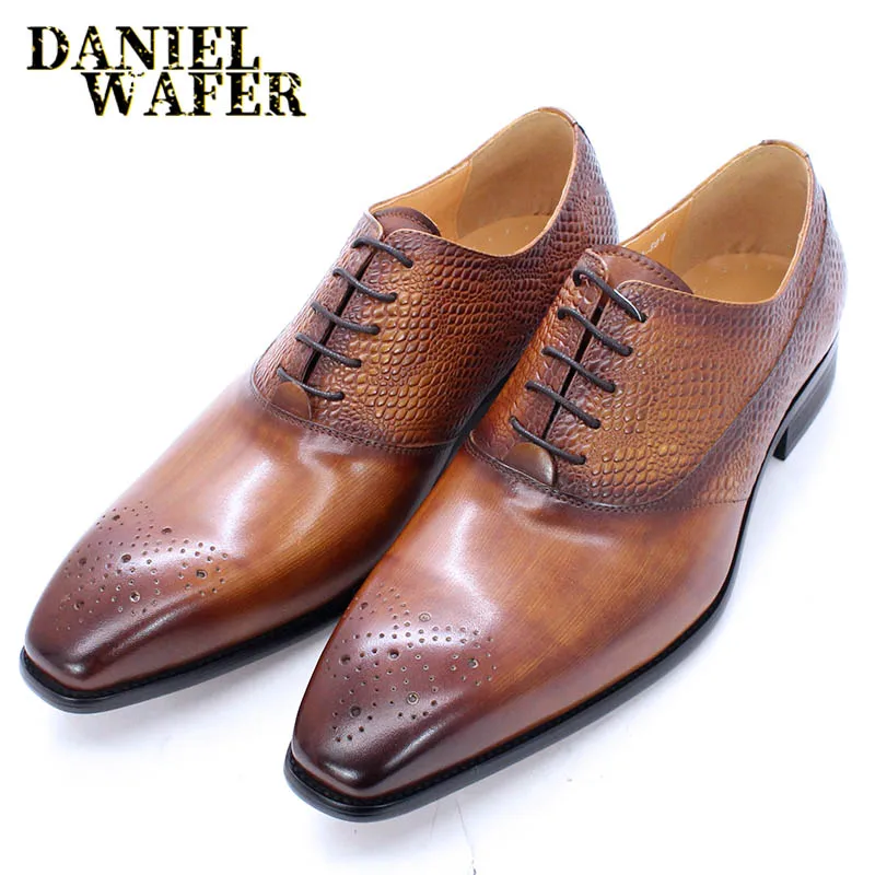Luxury Crocodile Pattern Oxford Shoes Black Brown Gray Classic Style Lace up Men Dress Shoes Wedding Office Formal Shoes For Men
Luxury Crocodile Pattern Oxford Shoes Black Brown Gray Classic Style Lace up Men Dress Shoes Wedding Office Formal Shoes For Men