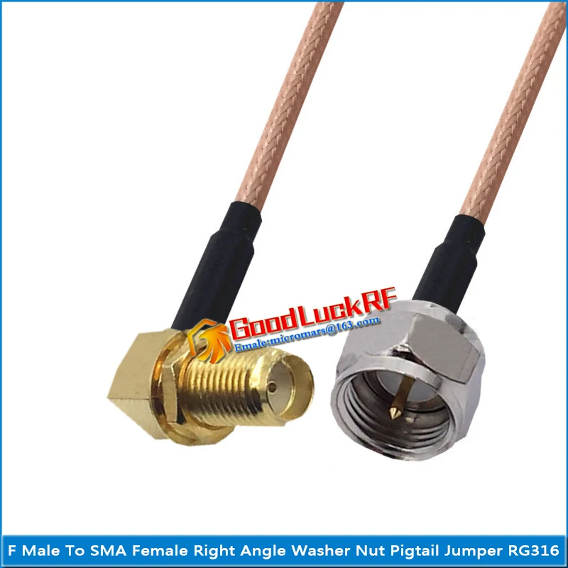 1X Pcs F Male to SMA Female 90 Degree Right Angle Washer O-ring Bulkhead Panel Mount Nut Plug Pigtail Jumper RG316 Cable
1X Pcs F Male to SMA Female 90 Degree Right Angle Washer O-ring Bulkhead Panel Mount Nut Plug Pigtail Jumper RG316 Cable