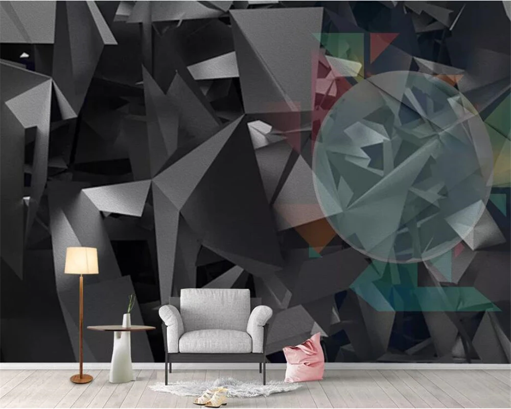 wellyu Custom large wall painter with three-dimensional black personality geometric background wall paper papel de parede
wellyu Custom large wall painter with three-dimensional black personality geometric background wall paper papel de parede