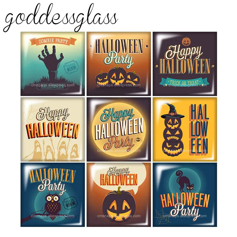 Happy Halloween Party Letters Images Square 10pcs 12mm/20mm/25mm/30mm Photo glass cabochon flat back DIY Jewelry Findings
Happy Halloween Party Letters Images Square 10pcs 12mm/20mm/25mm/30mm Photo glass cabochon flat back DIY Jewelry Findings