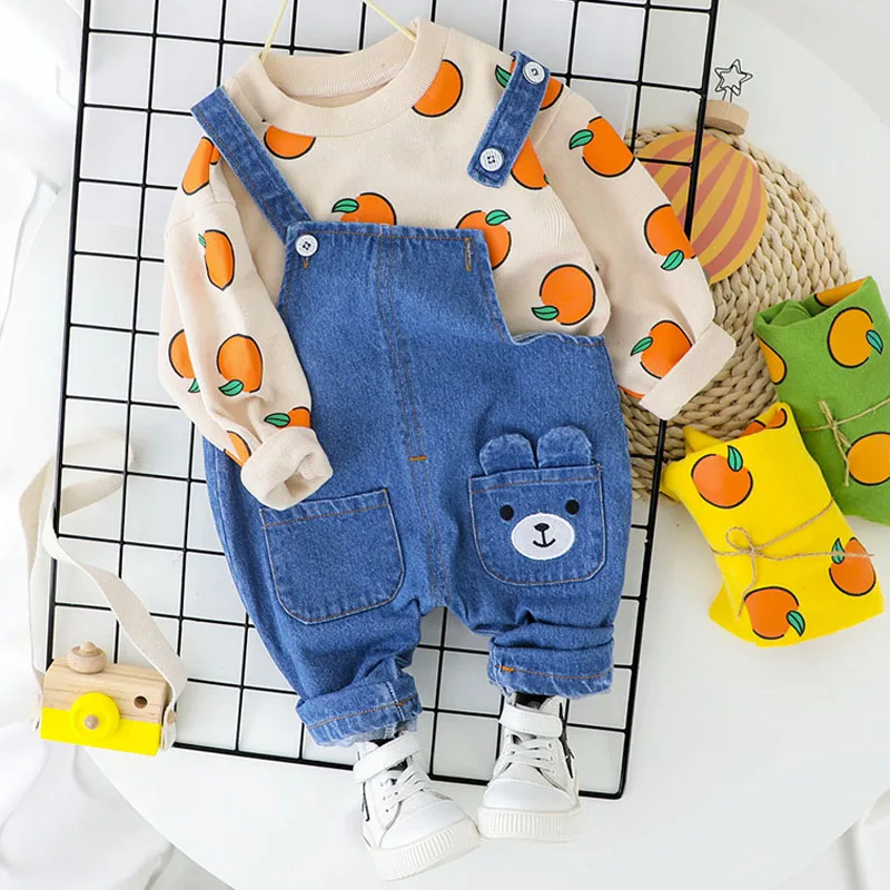 Cute Kid Baby Clothes Casual T-Shirt + Bib Denim Overalls Jeans Clothes For Boy Girl Clothing Set Children Clothes 1 2 3 4 Year
Cute Kid Baby Clothes Casual T-Shirt + Bib Denim Overalls Jeans Clothes For Boy Girl Clothing Set Children Clothes 1 2 3 4 Year
