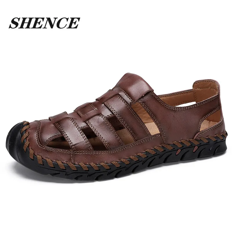 SHENCE Fashion Men Sandals Outdoor Leather Mesh Beach Breathable Mens Shoes Luxury Brand Wear Casual Man Shoes Plus Size 38-48
SHENCE Fashion Men Sandals Outdoor Leather Mesh Beach Breathable Mens Shoes Luxury Brand Wear Casual Man Shoes Plus Size 38-48