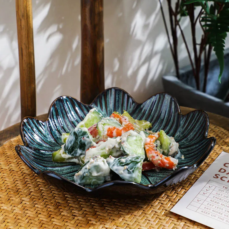 Creative Kiln-changed Fruit Plate Ceramic Dish Salad Plate Japanese Flower Plate Retro Plate In Home Restaurant
Creative Kiln-changed Fruit Plate Ceramic Dish Salad Plate Japanese Flower Plate Retro Plate In Home Restaurant