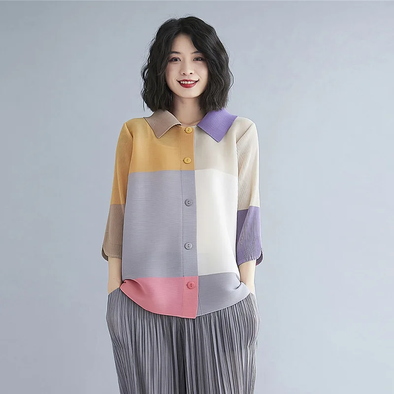 New MiyakPleated Fashion women shirts blouses Loose Large Size 3/4 Sleeve Female Shirts Tide
New MiyakPleated Fashion women shirts blouses Loose Large Size 3/4 Sleeve Female Shirts Tide