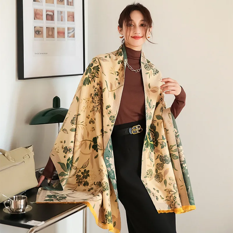 NEW European and American style ladies fashion popular flower pattern printing cashmere shawl warm scarf best gift
NEW European and American style ladies fashion popular flower pattern printing cashmere shawl warm scarf best gift