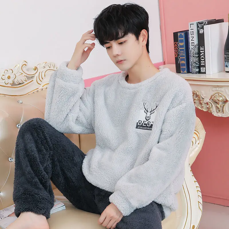 Men Flannel Sleepwear Pajamas Set Coral Fleece 2pcs Shirt&Pant Winter Lounge Wear Nightwear Soft Homewear Warm LingerieNightgown
Men Flannel Sleepwear Pajamas Set Coral Fleece 2pcs Shirt&Pant Winter Lounge Wear Nightwear Soft Homewear Warm LingerieNightgown