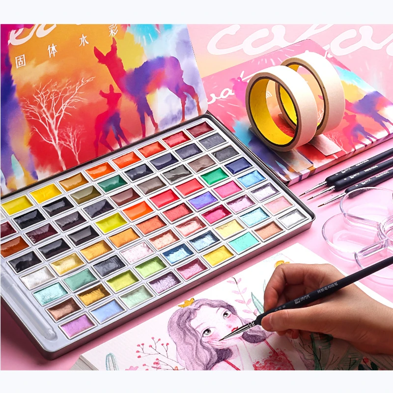 48 colors Solid Watercolor Set Basic Neone Glitter Watercolor Paint /metal Color Solid Watercolor Paint for Beginner Drawing
48 colors Solid Watercolor Set Basic Neone Glitter Watercolor Paint /metal Color Solid Watercolor Paint for Beginner Drawing