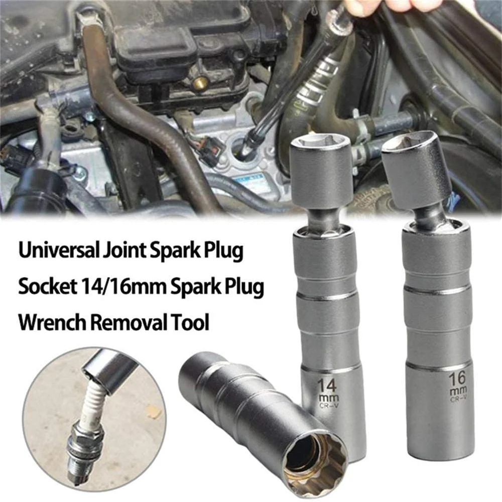 Spark Plug Socket 14MM 16MM Thin Wall Magnetic Swivel 3/8inch Drive 12 Point Removal Tool Universal
Spark Plug Socket 14MM 16MM Thin Wall Magnetic Swivel 3/8inch Drive 12 Point Removal Tool Universal