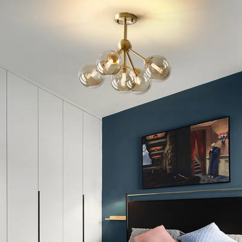The Nordic Copper Bedroom LED Lamps Creative Magic Beans Chandelier Simple Dining Room Lamps Study Molecular Lamp Chandelier
The Nordic Copper Bedroom LED Lamps Creative Magic Beans Chandelier Simple Dining Room Lamps Study Molecular Lamp Chandelier