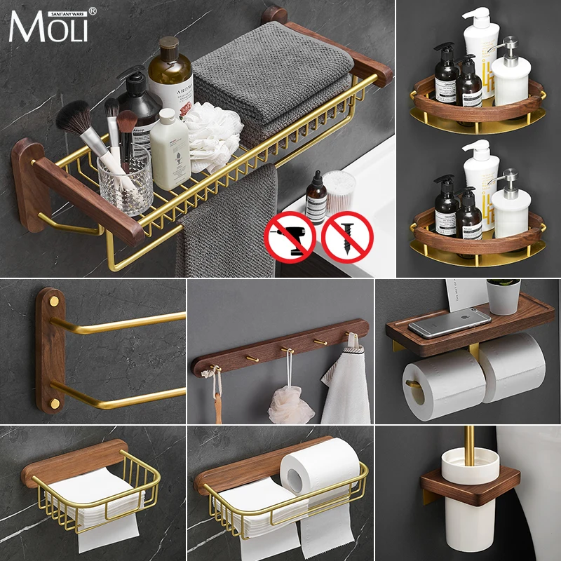 Wood & Copper Bathroom Hardware Sets Towel Ring Rack Paper Holder Towel Bar Hook Bathroom Accessories Kit ML1175
Wood & Copper Bathroom Hardware Sets Towel Ring Rack Paper Holder Towel Bar Hook Bathroom Accessories Kit ML1175