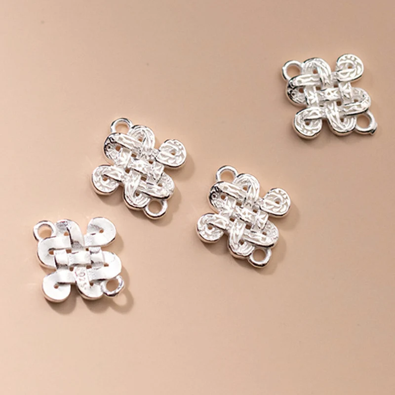 925 Sterling Silver Chinese Knot Charm Connector Double Hole Necklace Bracelet Silver Pendant Dangler DIY Jewelry Findings
925 Sterling Silver Chinese Knot Charm Connector Double Hole Necklace Bracelet Silver Pendant Dangler DIY Jewelry Findings