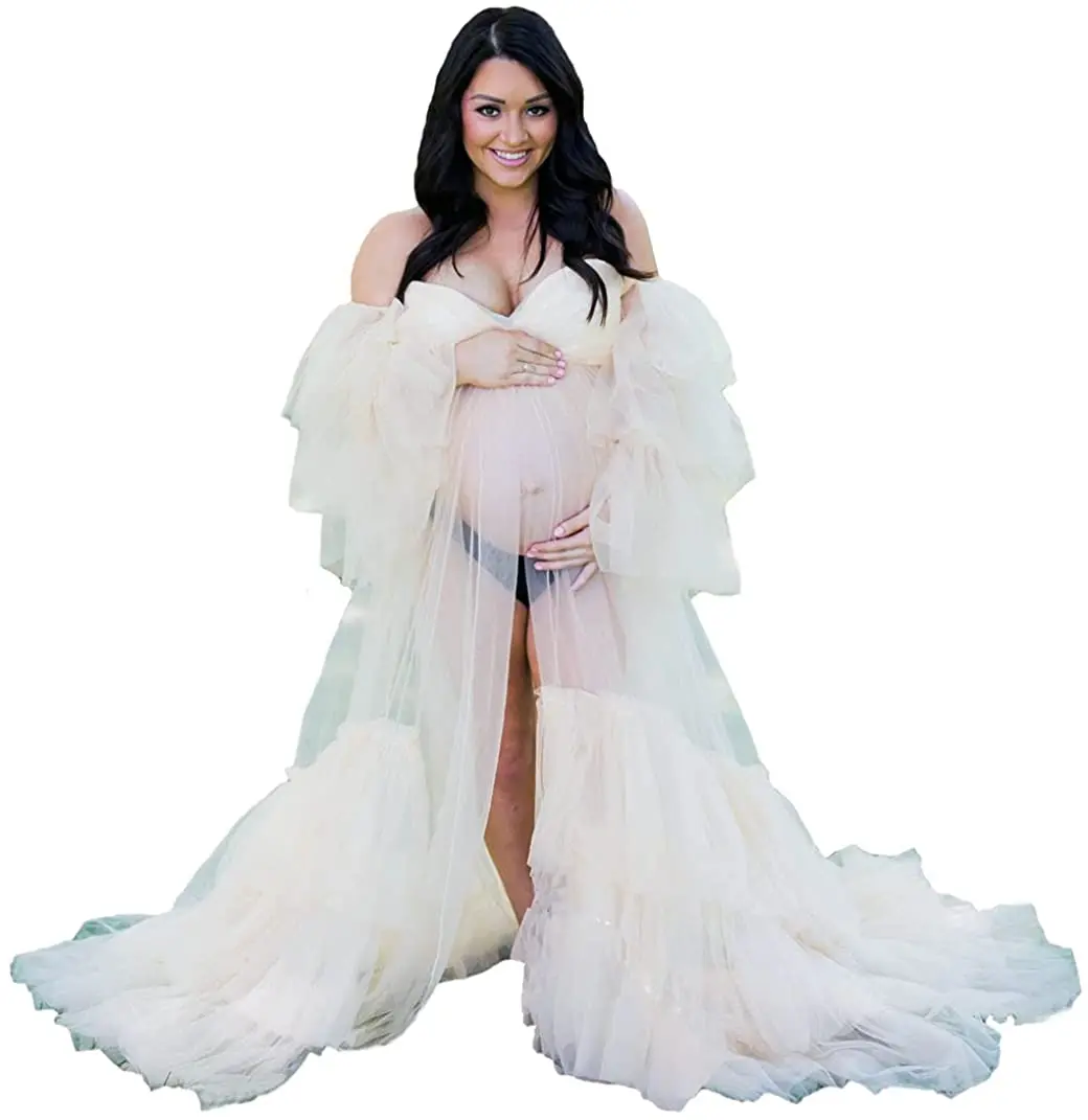 Pregnant Woman Ruffles Robe Sweetheart Tulle Photo Dresses Party Prom Dress Robes Cutsom Made Photo Shoot Baby Shower Gowns
Pregnant Woman Ruffles Robe Sweetheart Tulle Photo Dresses Party Prom Dress Robes Cutsom Made Photo Shoot Baby Shower Gowns