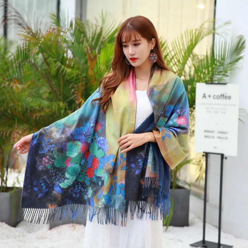 Fashion Shawl Women Brand Scart Cashmere scarf women Oil Painting Digital Printing shawl and wraps bandana female foulard tassel
Fashion Shawl Women Brand Scart Cashmere scarf women Oil Painting Digital Printing shawl and wraps bandana female foulard tassel