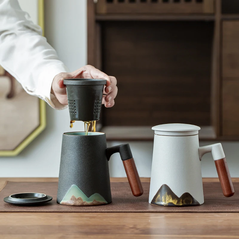 LUWU Mountain Design Ceramic Tea Mug with Filter, Coffee Cup, Chinese Tea Cup, 400ml
LUWU Mountain Design Ceramic Tea Mug with Filter, Coffee Cup, Chinese Tea Cup, 400ml
