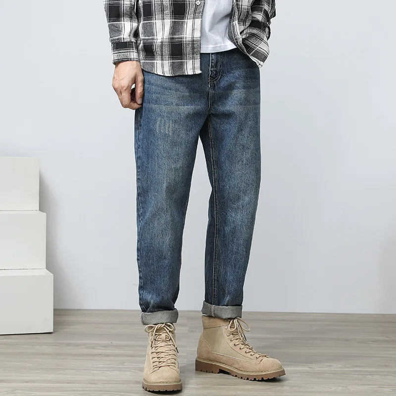 5515 Men Jeans Korean Style Trendy Loose Fleece Casual Straight Micro-Stretch Fashion Classical Blue Bleached Male Denim Pants
5515 Men Jeans Korean Style Trendy Loose Fleece Casual Straight Micro-Stretch Fashion Classical Blue Bleached Male Denim Pants
