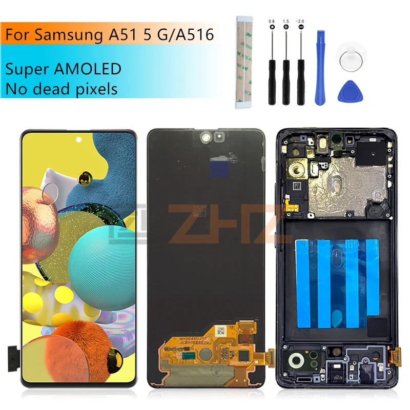 AMOLED For Samsung Galaxy A516 LCD Display A51 5G Touch Screen Digitizer Assembly SM-A516F/DSN replacement Repair parts 6.5"
AMOLED For Samsung Galaxy A516 LCD Display A51 5G Touch Screen Digitizer Assembly SM-A516F/DSN replacement Repair parts 6.5"