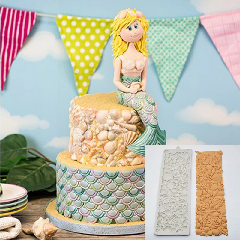 Marine Series Silicone Fondant Mould Conch Starfish Shell Large Cake Border Decorating Tools Cake Lace Mould Sugarcraft Mold
Marine Series Silicone Fondant Mould Conch Starfish Shell Large Cake Border Decorating Tools Cake Lace Mould Sugarcraft Mold