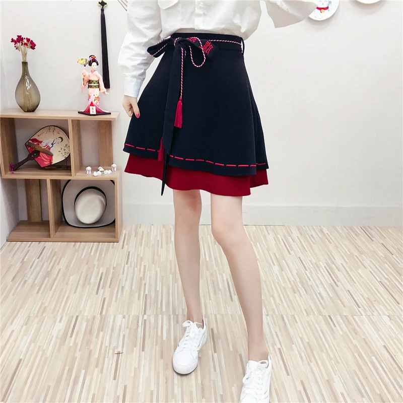 2020 Summer student girl high waist a-line skirt short skirt cat embroidered double side skirt
2020 Summer student girl high waist a-line skirt short skirt cat embroidered double side skirt