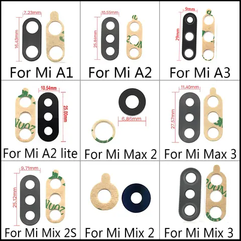NUOVO Obiettivo Della Fotocamera Posteriore In Vetro Sostituire Per Xiaomi Redmi Nota 10 Pro 8T 9C 9 Mi 10T A1 A3 Max Mix 2 3 2s 11 A1 A2 Poco X3 F3