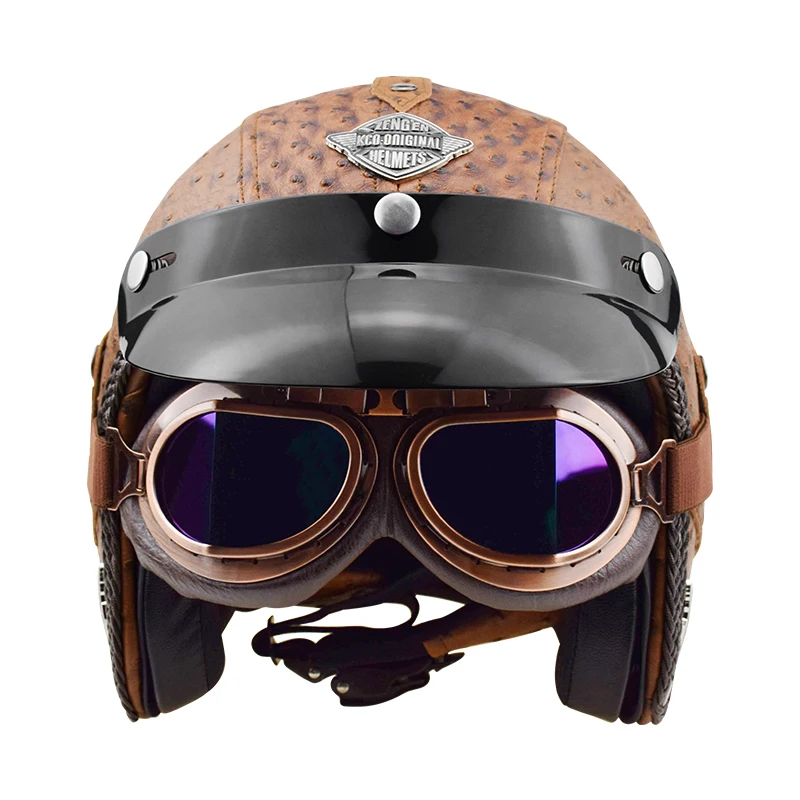 Open Face Half PU Leather 3/4 Helmets Personalized Helmet Motorcycle Motocross Off-road Helmet Vintage Retro Motorbike Headgear
Open Face Half PU Leather 3/4 Helmets Personalized Helmet Motorcycle Motocross Off-road Helmet Vintage Retro Motorbike Headgear