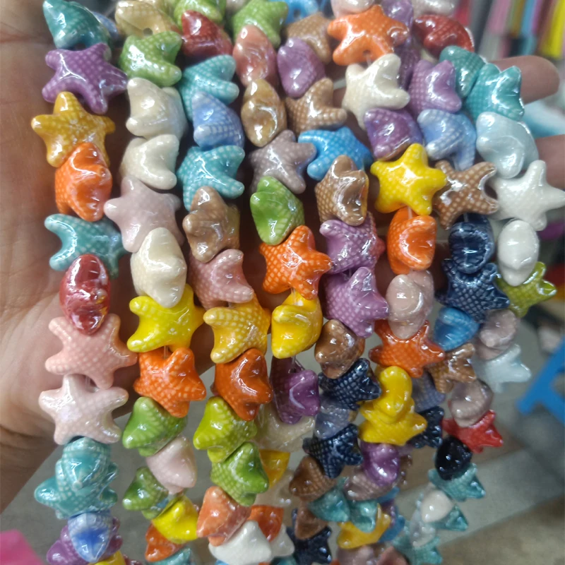 20pcs 18x20mm Mix Color Starfish Ceramic Beads DIY Loose Spacer Big Ceramic Bead For Jewelry Making Accessories
20pcs 18x20mm Mix Color Starfish Ceramic Beads DIY Loose Spacer Big Ceramic Bead For Jewelry Making Accessories