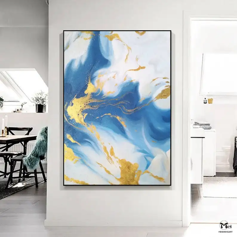 Large Gold Leaf Abstract Painting Blue Painting Acrylic Painting Large Abstract Art Bright Painting Living Room Canvas Art
Large Gold Leaf Abstract Painting Blue Painting Acrylic Painting Large Abstract Art Bright Painting Living Room Canvas Art