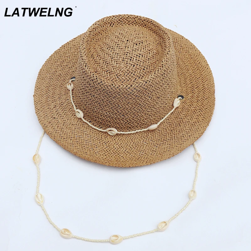 Fashion Women Beach Hats With Shell Chain Paper Straw Sun Hats Ladies Party Hats 2022 Designer Summer Hat
Fashion Women Beach Hats With Shell Chain Paper Straw Sun Hats Ladies Party Hats 2022 Designer Summer Hat