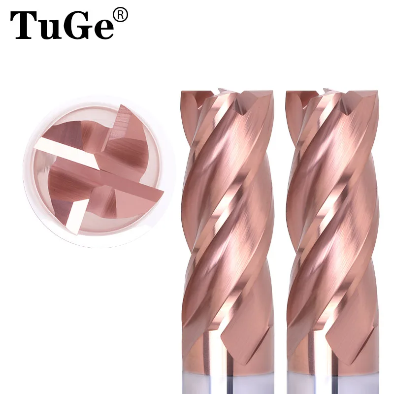 TuGe Milling Cutter HRC55 CNC Tools 4 flute Flat End Mills Carbide Tungsten Steel Hard Alloy Milling Cutter 4 6 8 12mm
TuGe Milling Cutter HRC55 CNC Tools 4 flute Flat End Mills Carbide Tungsten Steel Hard Alloy Milling Cutter 4 6 8 12mm