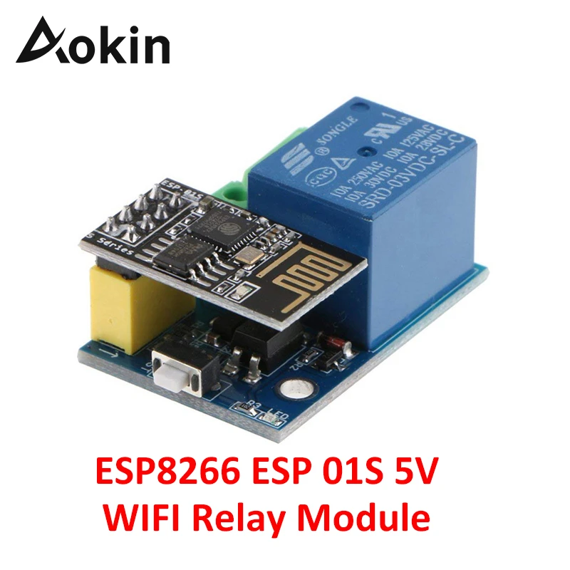 Релейный модуль Aokin ESP8266 ESP-01S 5 в Wi-Fi, дистанционный переключатель для умного дома, для Arduino Phone APP ESP01S, беспроводной Wi-Fi модуль
Релейный модуль Aokin ESP8266 ESP-01S 5 в Wi-Fi, дистанционный переключатель для умного дома, для Arduino Phone APP ESP01S, беспроводной Wi-Fi модуль