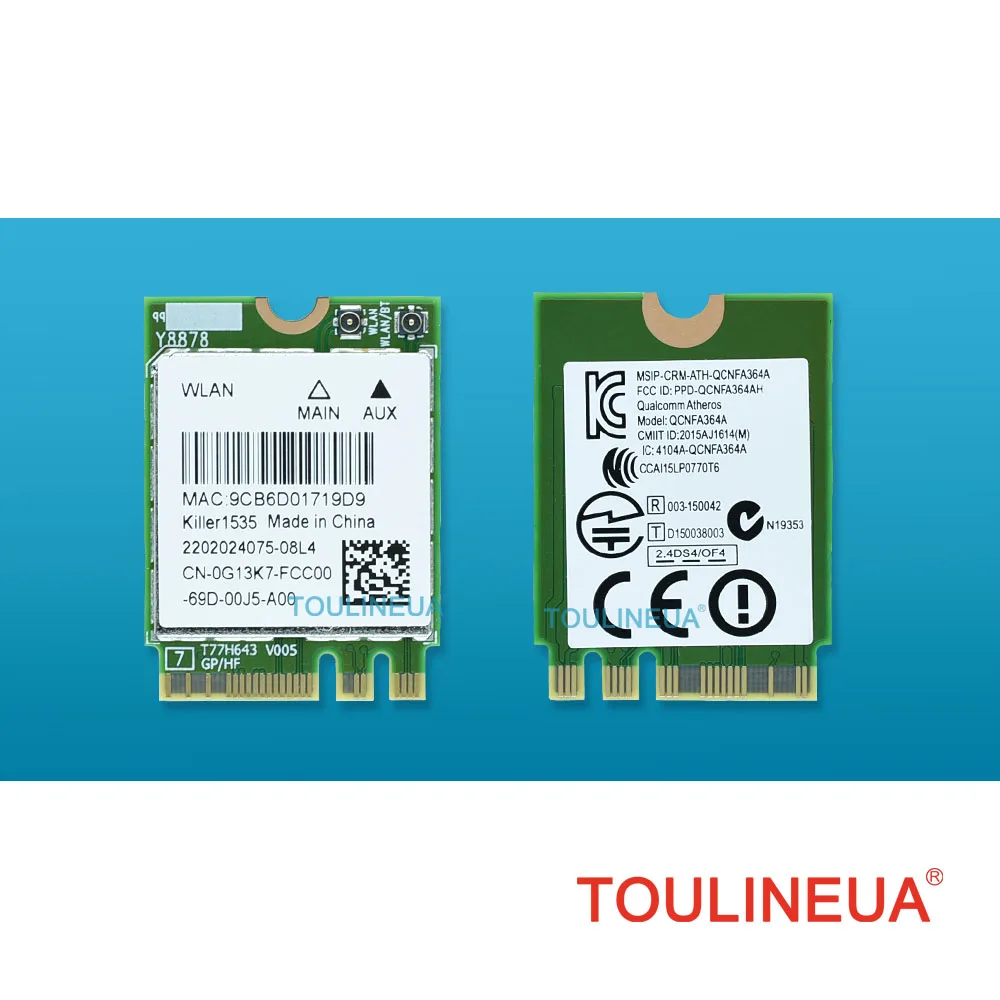 Brand new killer 1535 867Mbps killer1535 bluetooth 4.1 NGFF M.2 WiFi Network Card for GE72/GT72/GT80/GS60/GE62P651SE/SG/P650S/T5
Brand new killer 1535 867Mbps killer1535 bluetooth 4.1 NGFF M.2 WiFi Network Card for GE72/GT72/GT80/GS60/GE62P651SE/SG/P650S/T5