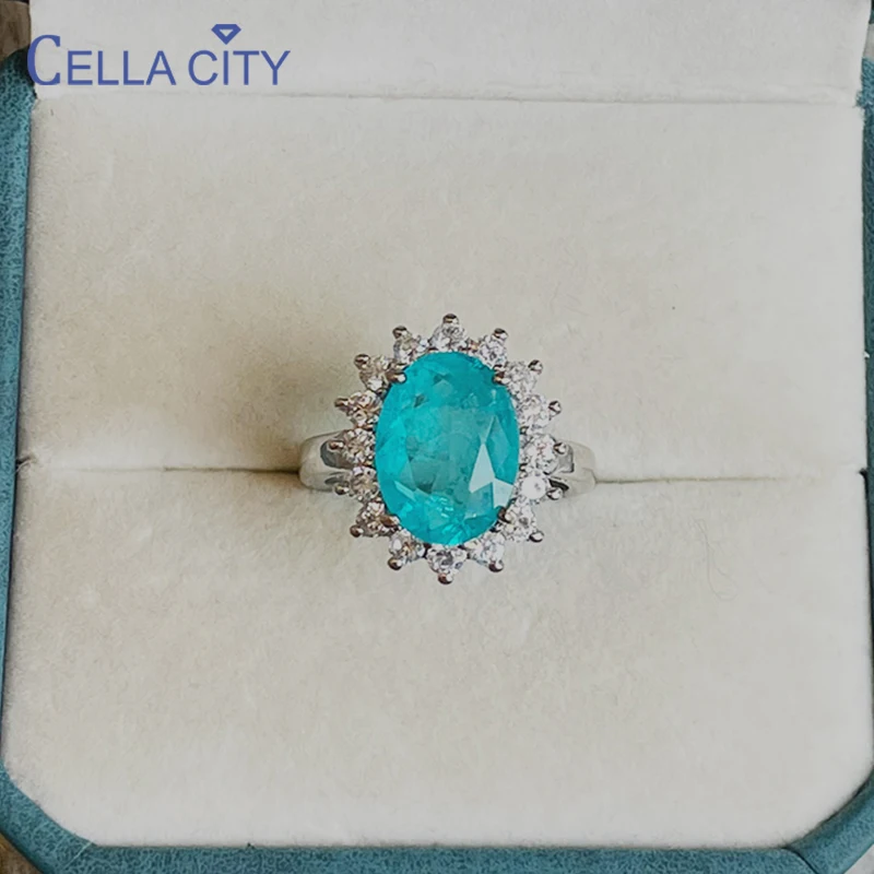 Cellacityi Luxury Paraiba Tourmaline Ring 925 Sterling Silver Oval shape Finger Rings for Women Sterling Silver Fine Jewelry
Cellacityi Luxury Paraiba Tourmaline Ring 925 Sterling Silver Oval shape Finger Rings for Women Sterling Silver Fine Jewelry