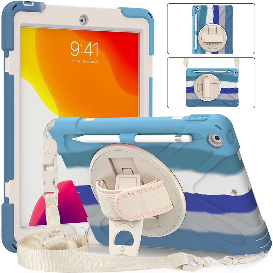 Case for iPad 10.2 2021 Silicone Case with Shoulder Strap and Pencil Slot for iPad 8th 7th Generation Shockproof Cover+Pen
Case for iPad 10.2 2021 Silicone Case with Shoulder Strap and Pencil Slot for iPad 8th 7th Generation Shockproof Cover+Pen