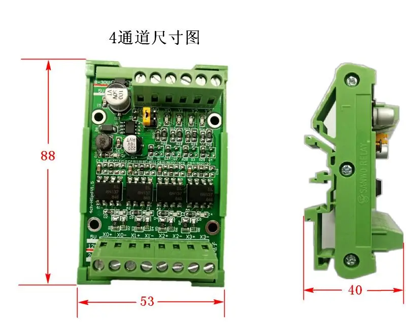 6N137 Optocoupler Isolation Board PLC High Speed Optoelectronic Isolation Module Differential to Single Terminal
6N137 Optocoupler Isolation Board PLC High Speed Optoelectronic Isolation Module Differential to Single Terminal