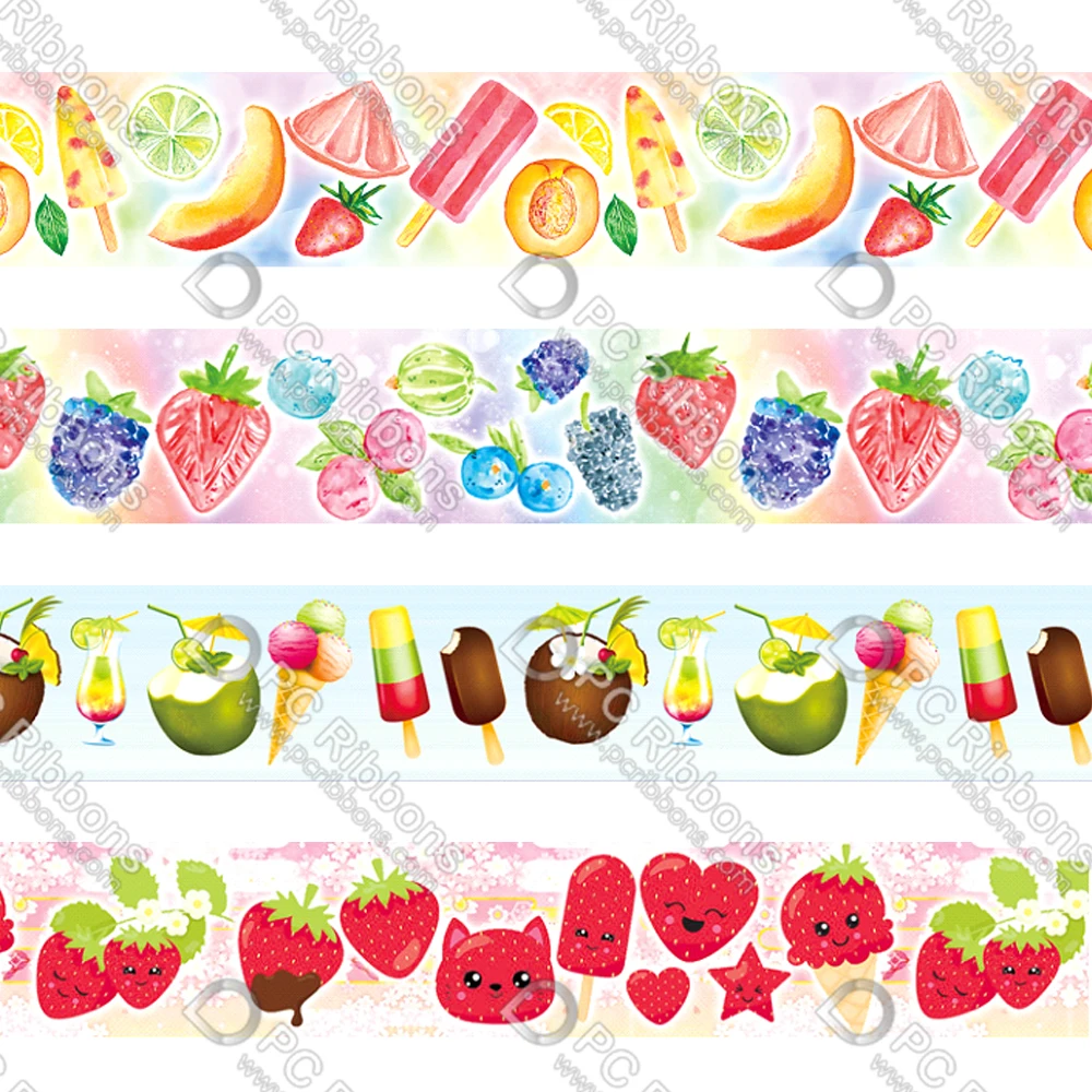 16-75MM Cartoon Summer Fruit&Ice Printed Grosgrain&Satin Ribbon DIY Handmade Materials Christmas Wedding Gift Wrap Tape 50yards
16-75MM Cartoon Summer Fruit&Ice Printed Grosgrain&Satin Ribbon DIY Handmade Materials Christmas Wedding Gift Wrap Tape 50yards