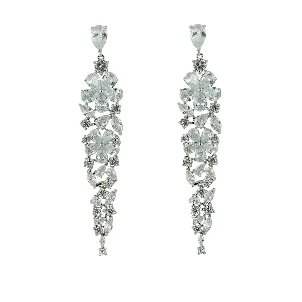 3A Level CZ Cubic Zirconia Bridal Wedding Flower Dangle Earring for Women Prom Jewelry Accessories 925 Silver Pin CE10688
3A Level CZ Cubic Zirconia Bridal Wedding Flower Dangle Earring for Women Prom Jewelry Accessories 925 Silver Pin CE10688
