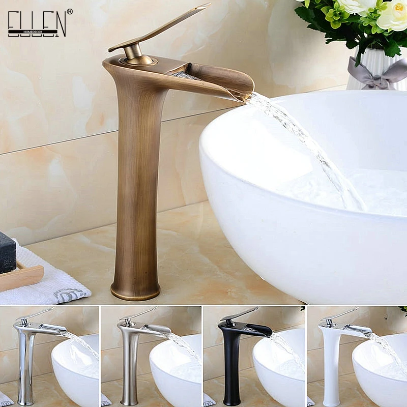 Waterfall Tall Bathroom Sink Faucet Solid Copper Hot and Cold Water Mixer Antique Bronze Black Basin Faucet ELF8900
Waterfall Tall Bathroom Sink Faucet Solid Copper Hot and Cold Water Mixer Antique Bronze Black Basin Faucet ELF8900