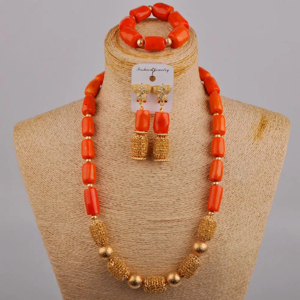 Natural Orange Coral Necklace Nigerian Sweet Bride Wedding Dress Accessories African Women Dinner Event Jewelry Set AU-701
Natural Orange Coral Necklace Nigerian Sweet Bride Wedding Dress Accessories African Women Dinner Event Jewelry Set AU-701