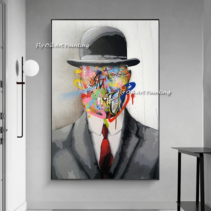 Rene Magritte Famous Painting Son of Man Graffiti Street Art Handpainted Pop Art Canvas Paintings Art for Home Decor
Rene Magritte Famous Painting Son of Man Graffiti Street Art Handpainted Pop Art Canvas Paintings Art for Home Decor
