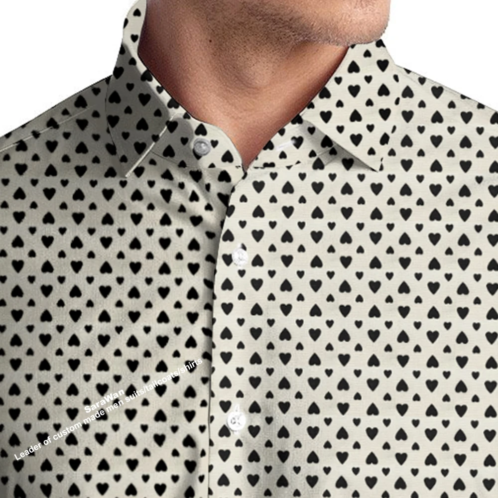 Black Heart Casual Floral Men Dress Shirts Long Sleeve Custom Made Mens Dress Shirts, Bespoke 100% Cotton Flowered Mens Shirts
Black Heart Casual Floral Men Dress Shirts Long Sleeve Custom Made Mens Dress Shirts, Bespoke 100% Cotton Flowered Mens Shirts