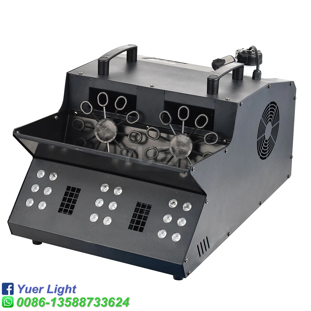 1500W LED Fog Bubble Machine Remote DMX Control Big Double Wheel Bubble Smoke Machine With 18pcs RGB 3In1 LED Lights For Party
1500W LED Fog Bubble Machine Remote DMX Control Big Double Wheel Bubble Smoke Machine With 18pcs RGB 3In1 LED Lights For Party