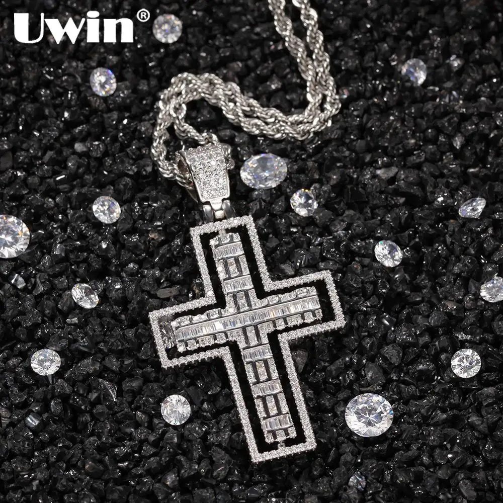 UWIN Fashion Jewelry Spining Crosses for Men and Women Copper Charms with 24'' Rope chain Double Sides CZ Pendant Hiphop Jewelry
UWIN Fashion Jewelry Spining Crosses for Men and Women Copper Charms with 24'' Rope chain Double Sides CZ Pendant Hiphop Jewelry