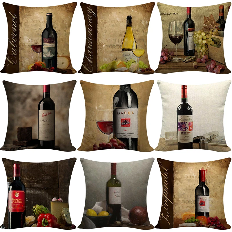 Classical Style Home Living Room Bar Dining Chair Sofa Seat Decor Cushion Cover Wine Bottle Grape Linen Print Throw Pillowcase
Classical Style Home Living Room Bar Dining Chair Sofa Seat Decor Cushion Cover Wine Bottle Grape Linen Print Throw Pillowcase
