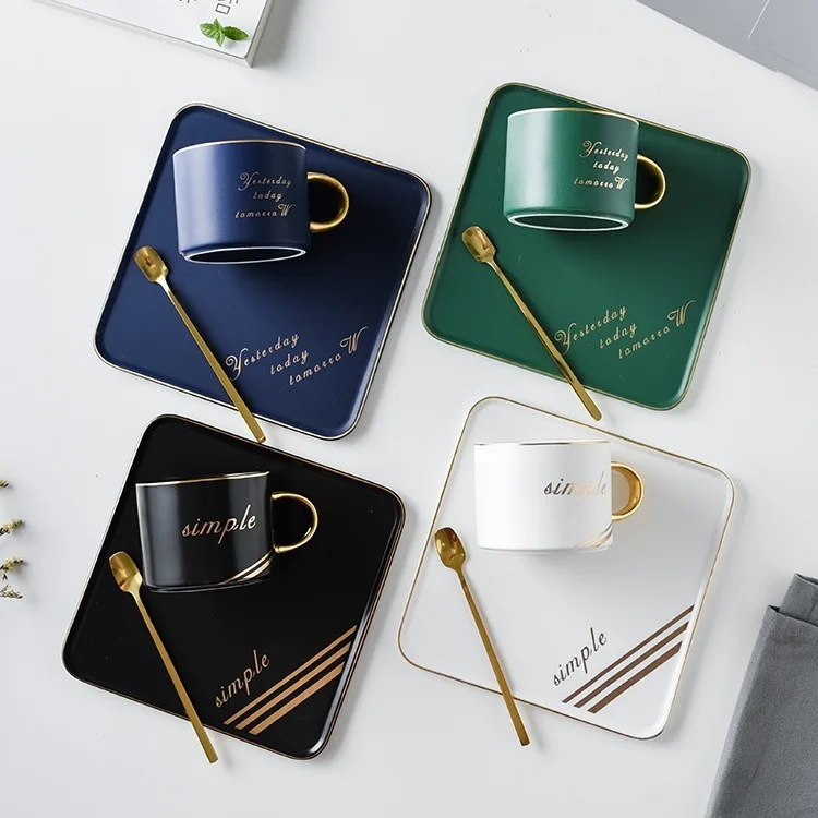 Creative gold ceramic coffee cup and saucer home breakfast cup hotel coffee shop mug ins European coffee cup turkish coffee set
Creative gold ceramic coffee cup and saucer home breakfast cup hotel coffee shop mug ins European coffee cup turkish coffee set