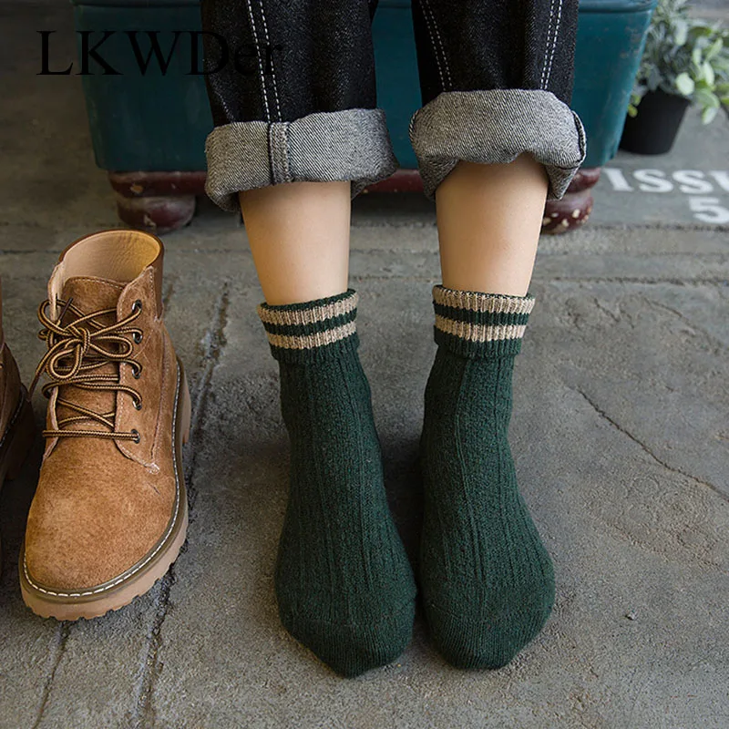 5 Pairs Winter Wool Socks Thicken Warm Knitted Striped Women's Socks Christmas Style Female Short Socks Calcetines winter socks
5 Pairs Winter Wool Socks Thicken Warm Knitted Striped Women's Socks Christmas Style Female Short Socks Calcetines winter socks