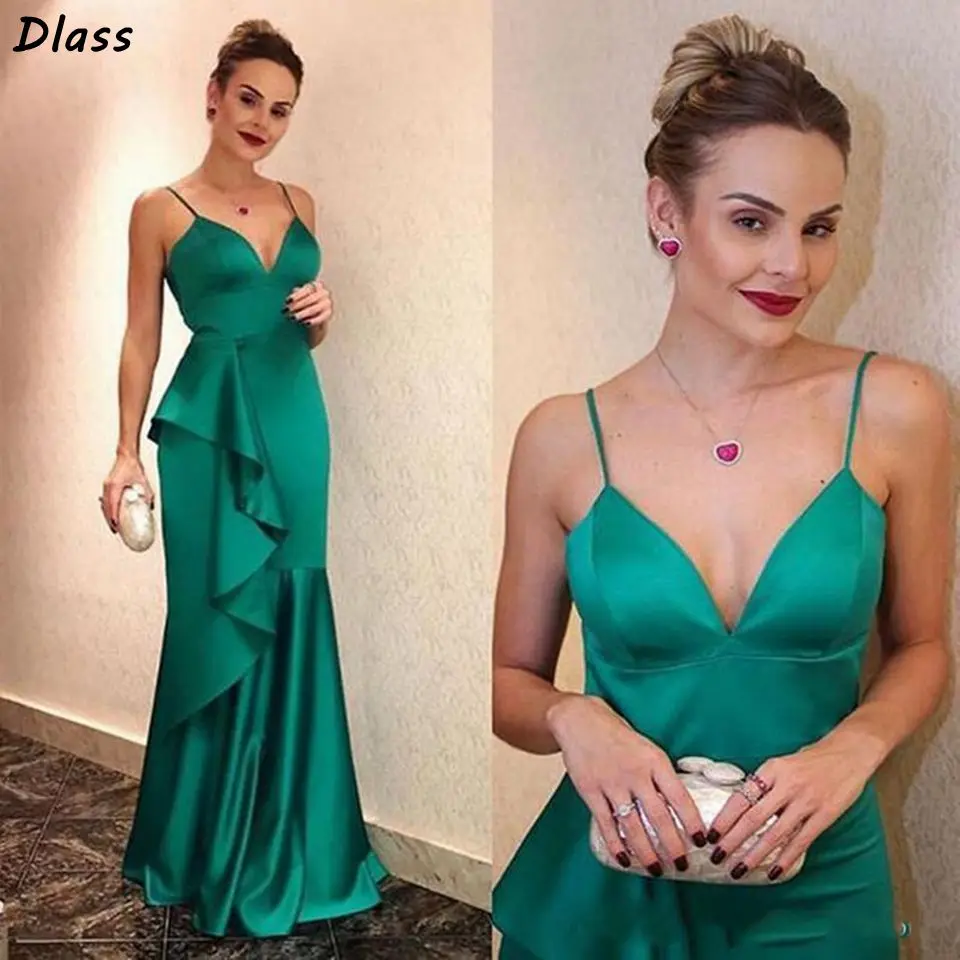 Green Spaghetti Straps Long Prom Dresses 2024 V-Neck Formal Party Sleeveless High Quality Vestidos Ruffles Mermaid Evening Gowns
Green Spaghetti Straps Long Prom Dresses 2024 V-Neck Formal Party Sleeveless High Quality Vestidos Ruffles Mermaid Evening Gowns