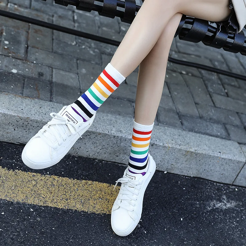 New Rainbow Striped Patterned Short Socks Women Cool Harajuku Socks Cotton Colored Cute Kawaii Funny Happy Socks for Girls Sock
New Rainbow Striped Patterned Short Socks Women Cool Harajuku Socks Cotton Colored Cute Kawaii Funny Happy Socks for Girls Sock
