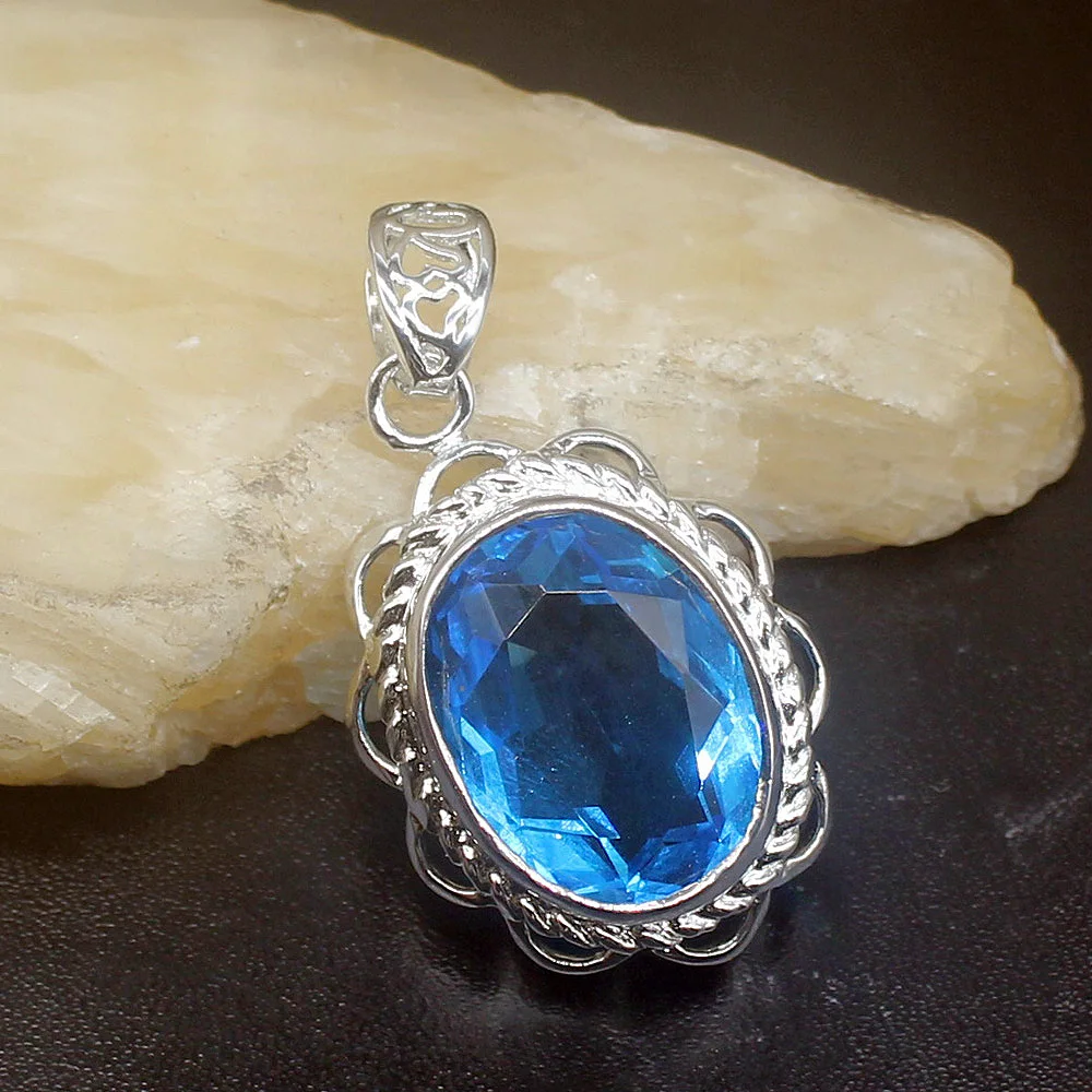 Gemstonefactory Jewelry Big Promotion 925 Silver Elegant Ocean Blue Topaz Women Ladies Mom Gifts Necklace Pendant 20213602
Gemstonefactory Jewelry Big Promotion 925 Silver Elegant Ocean Blue Topaz Women Ladies Mom Gifts Necklace Pendant 20213602